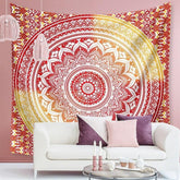 Orange Indian Mandala Wall Hangings My Wall Clock